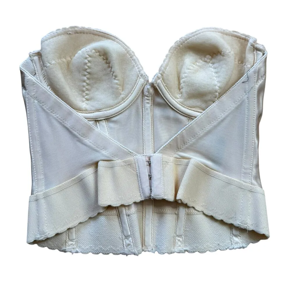Vintage Adonna Bustier 34B Cream Underwire Longline Bra JCPenny 80s Pinup Corset Size undefined - Image 5