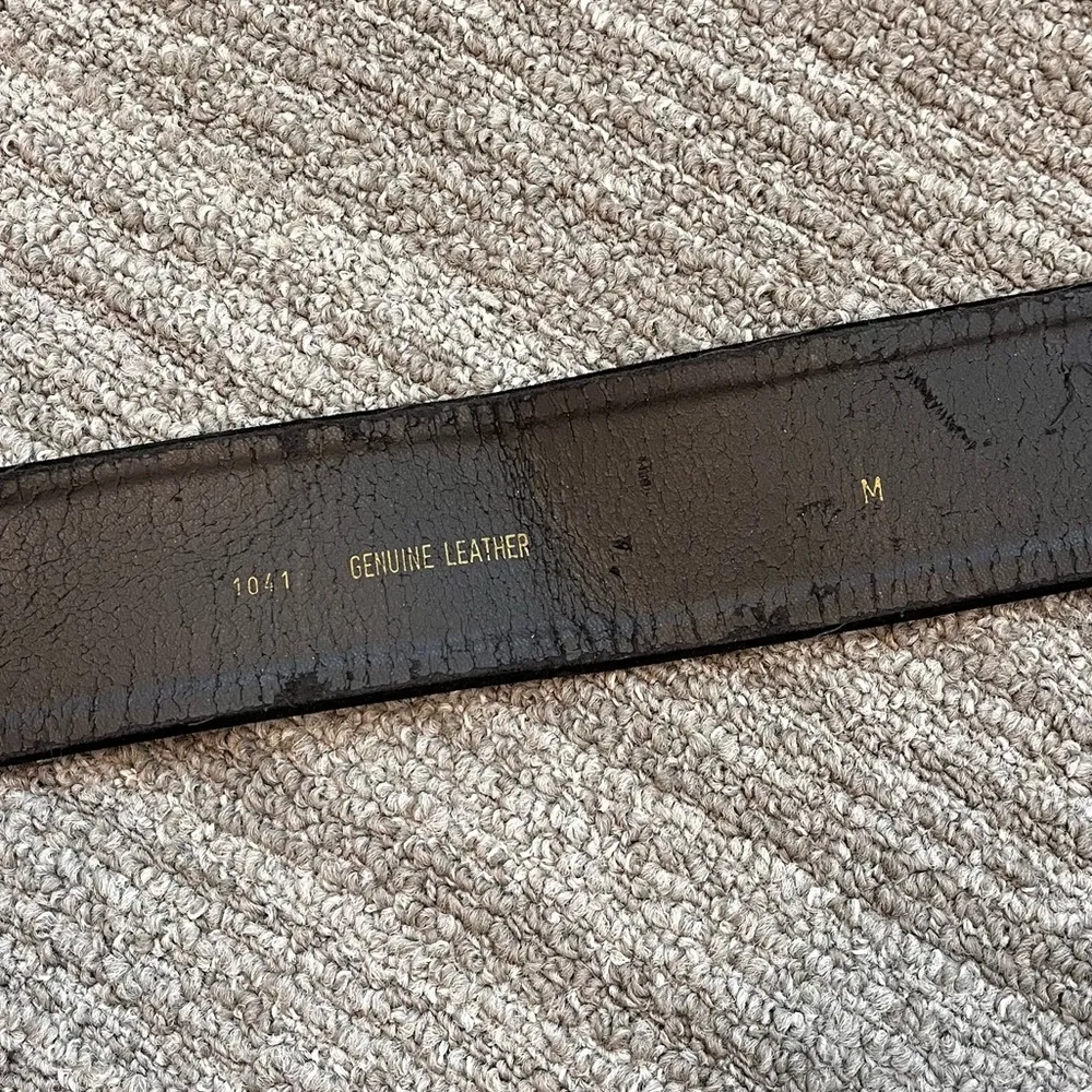 Vintage Suede Belt Black Colorful Triangles 80’s 90’s M Medium Blue - Image 5