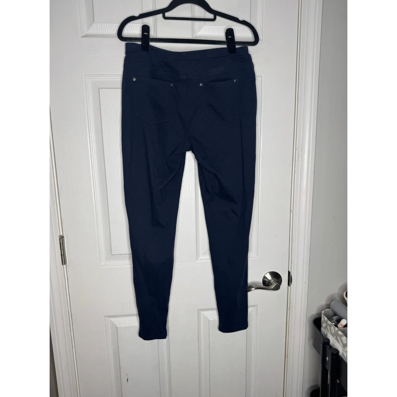 STYLE & CO. Navy Blue Stretchy Pull On Pants Size M Career wear Business Casual - Image 2