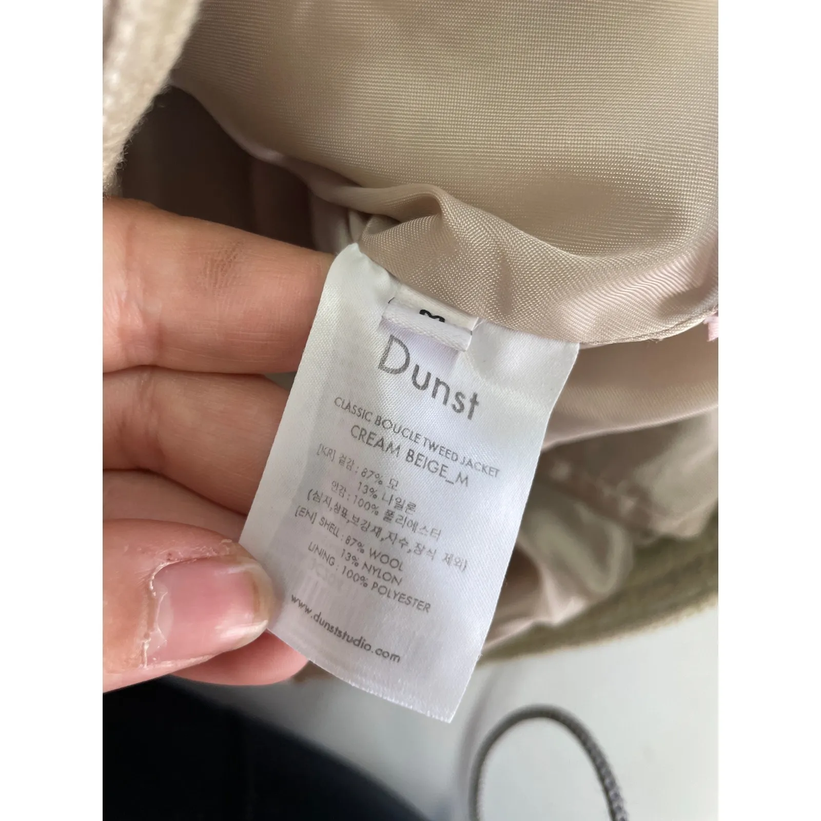 Dunst Jacket Womens X Small Beige Tweed Boucle‎ Gold Button Blazer Wool Size XS - Image 6