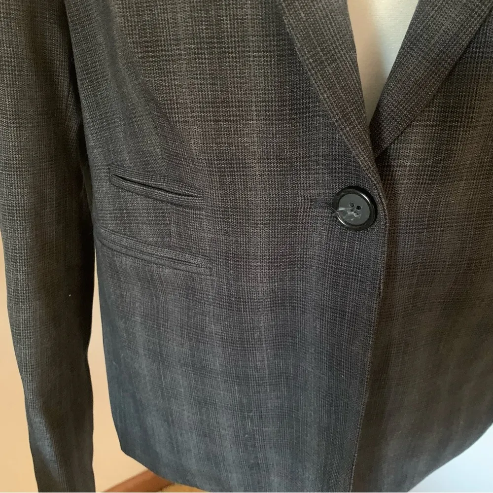 Laundry by Shelli Segal Dark Gray Plaid Blazer Size 12 - Image 2