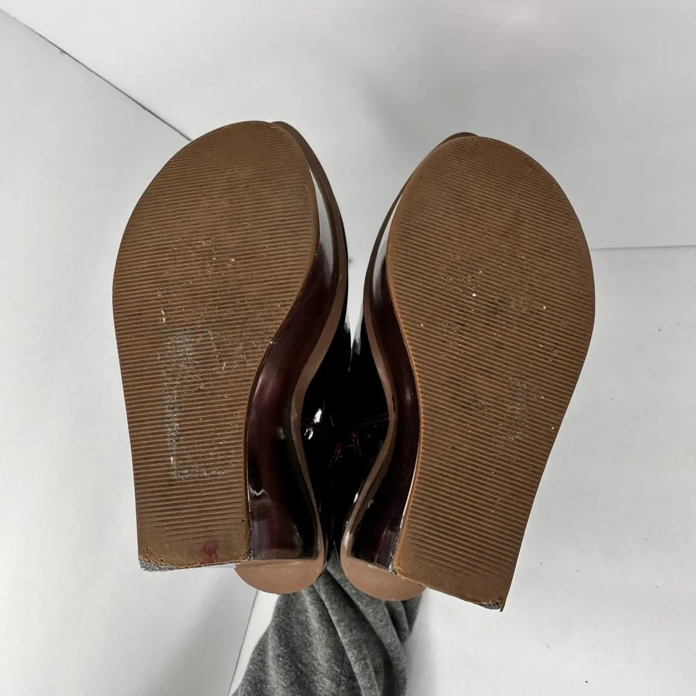 RARE Jeffrey Campbell Womens Icy Dark Wine Clear Booties Boots Wedges size 6.5 - Image 7