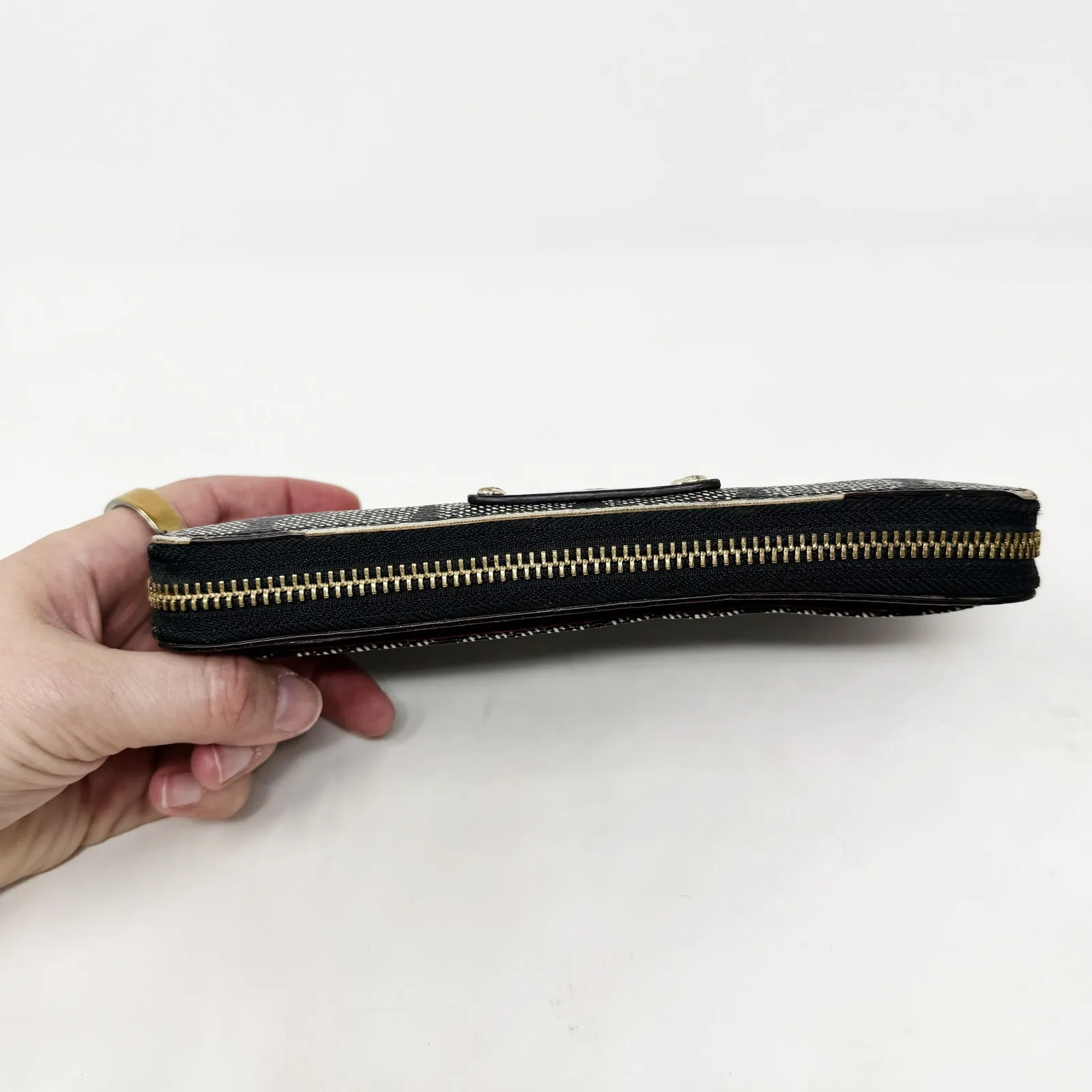 [Kate Spade] Neda Black Pebbled Leather Ace of Spades Zip Around Wallet *FLAW* - Image 6