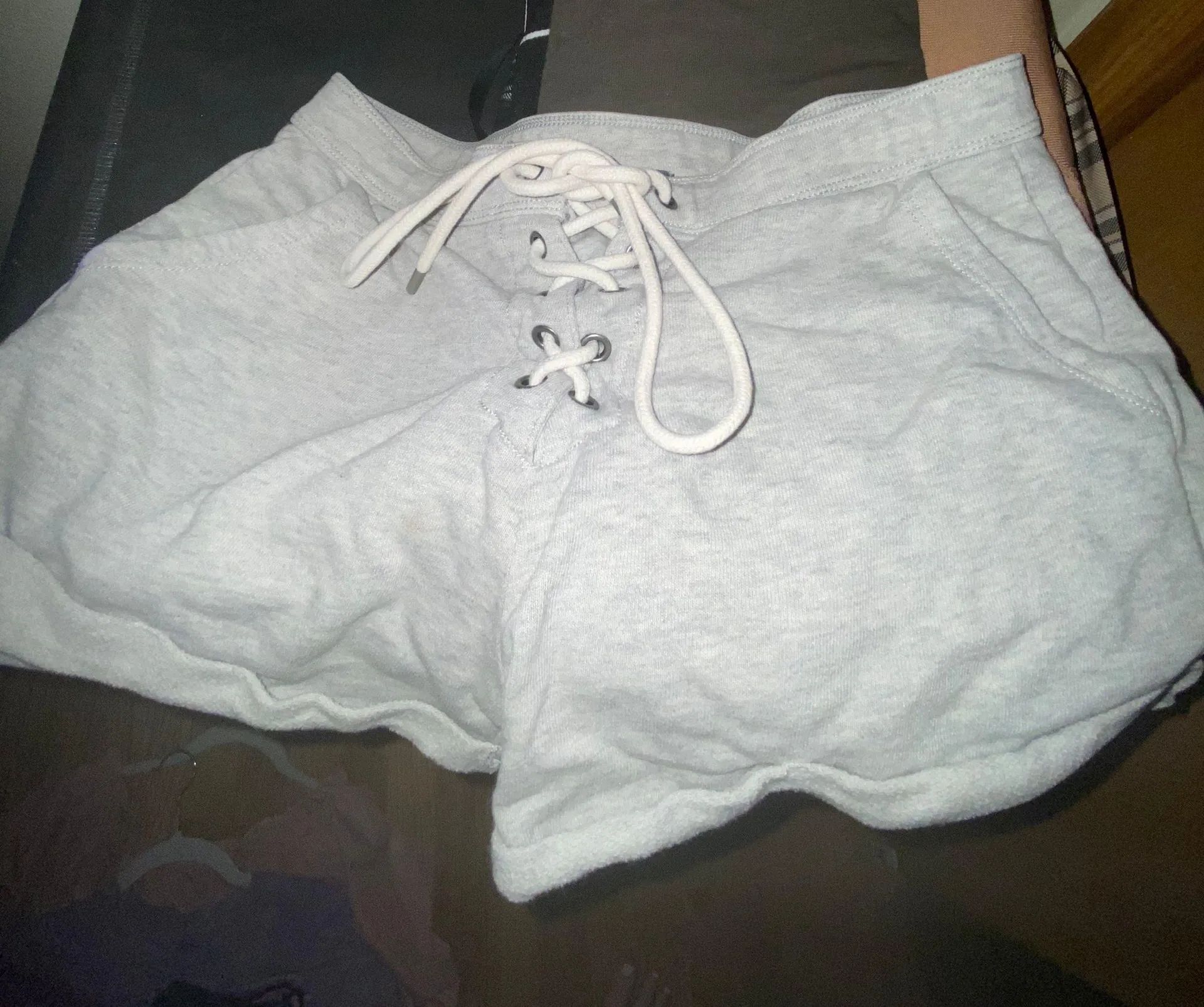 Grey Pj Shorts Cross Cross Tye - Image 2