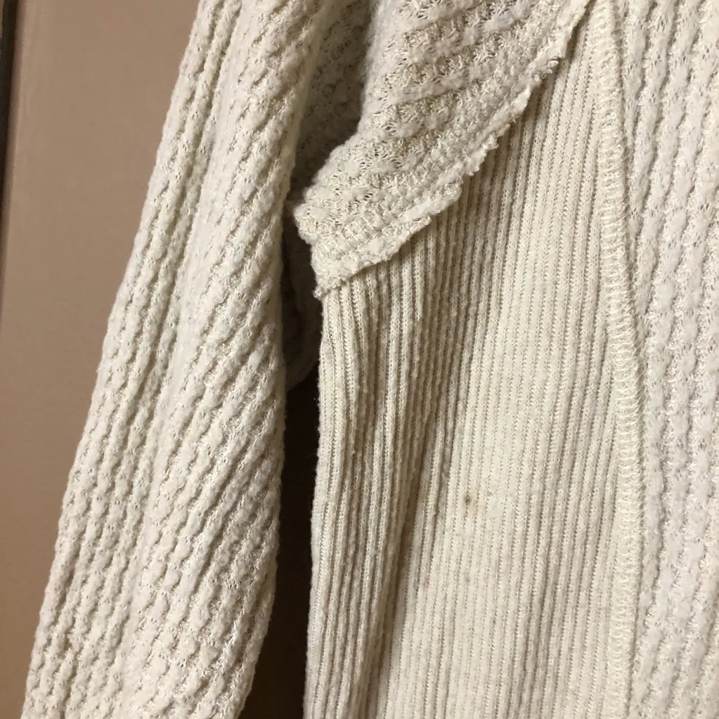 Anthropologie Eri + Ali Waffle Thermal Sweater Cream Ivory Size‎ Small - Image 8