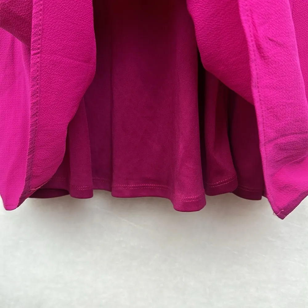 Lily Rose Mauve Berry Purple Chiffon Halter Trapeze Dress Cold Shoulder Sz L - Image 8