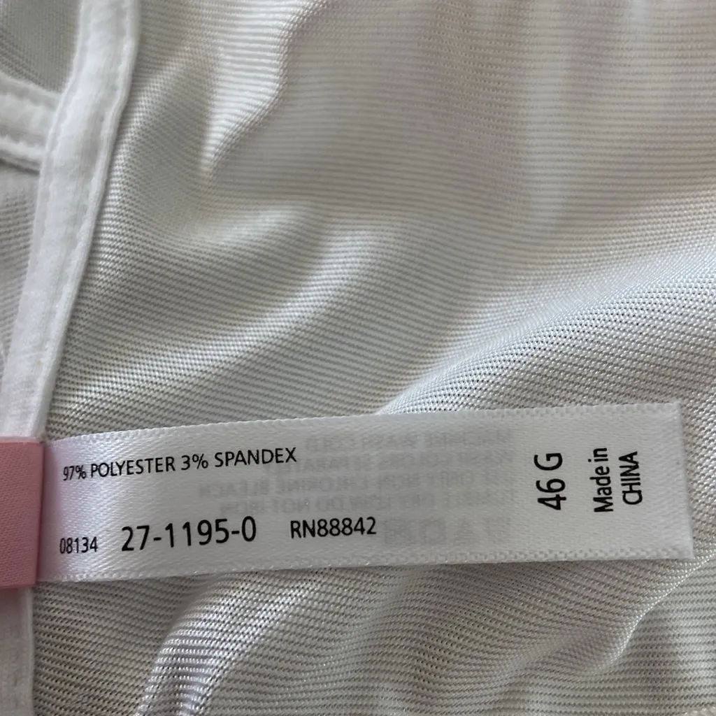 New Front Close Wireless Satin Bra Comfort Choice Woman Within White Size 46G - Image 5