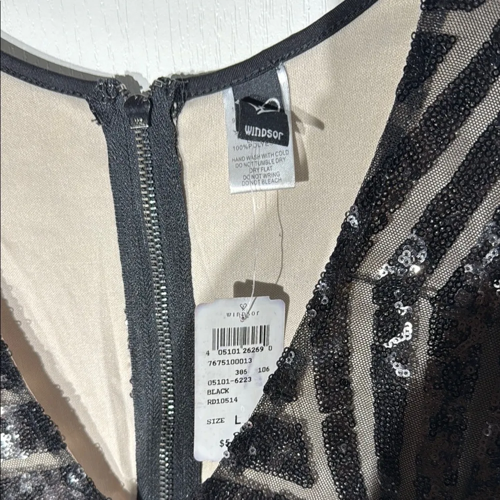 NWT Windsor Black Sequin Dress - Image 2