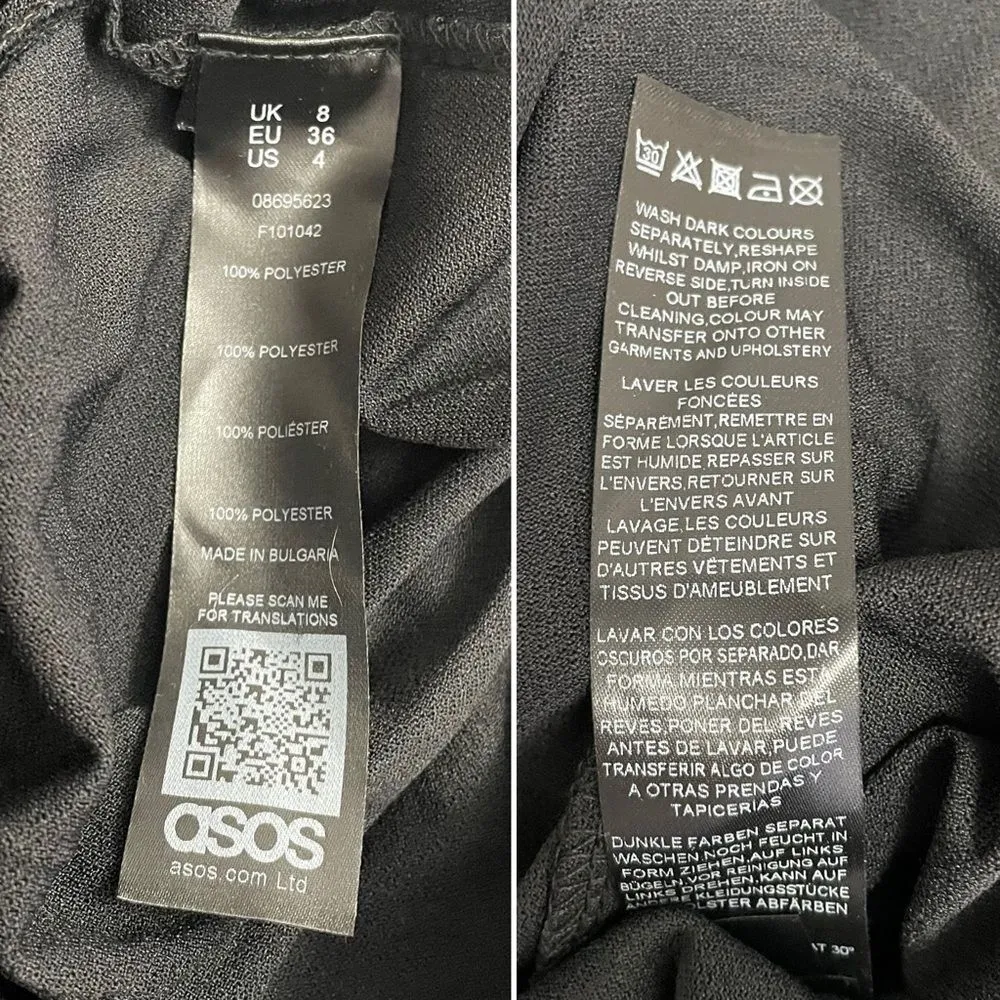 NWT ASOS Maternity Black Cape Back Pleated Long Maxi Dress Women’s Size 4 NEW - Image 14