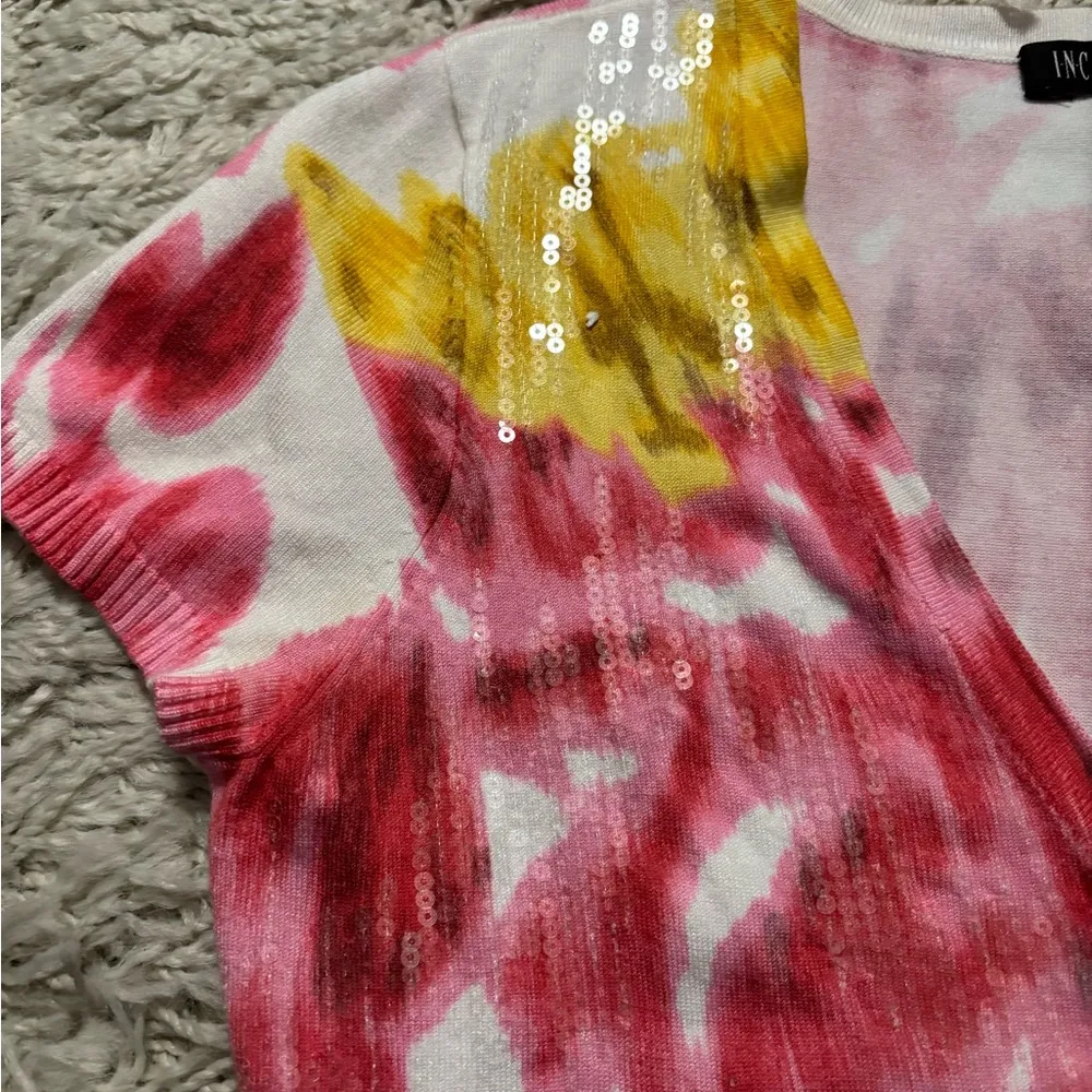 INC International Concepts Women's Multicolor Sequin Cardigan Size S Red - Image 4