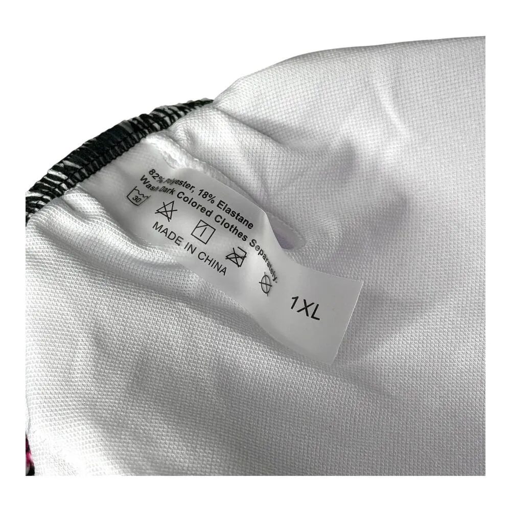 NEW WDIRARA Women's Plus 1XL Floral Print Lace Up One Piece SWIMSUIT Tie Front Pink Size 1X - Image 6