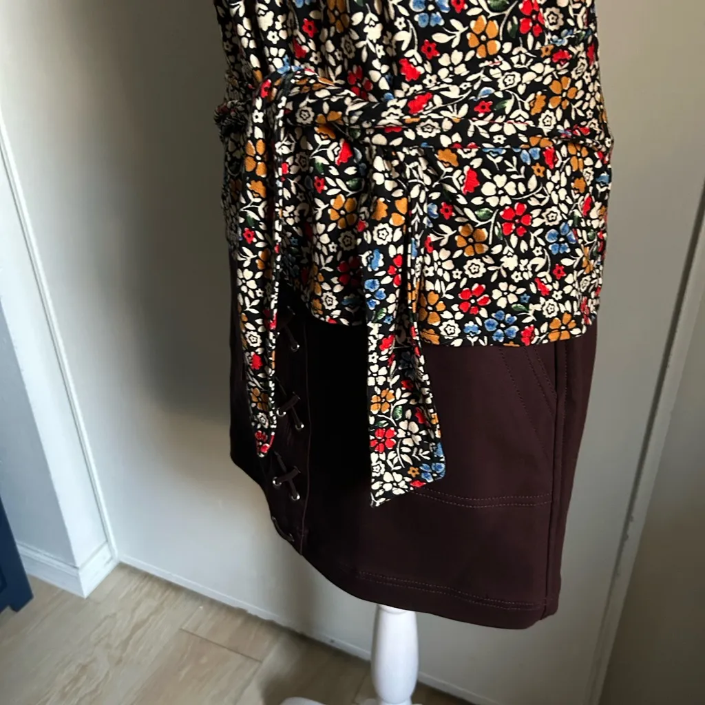 Maeve by Anthropologie Cap Sleeve Floral Print Tie Waist Back Wrap Blouse - Image 3