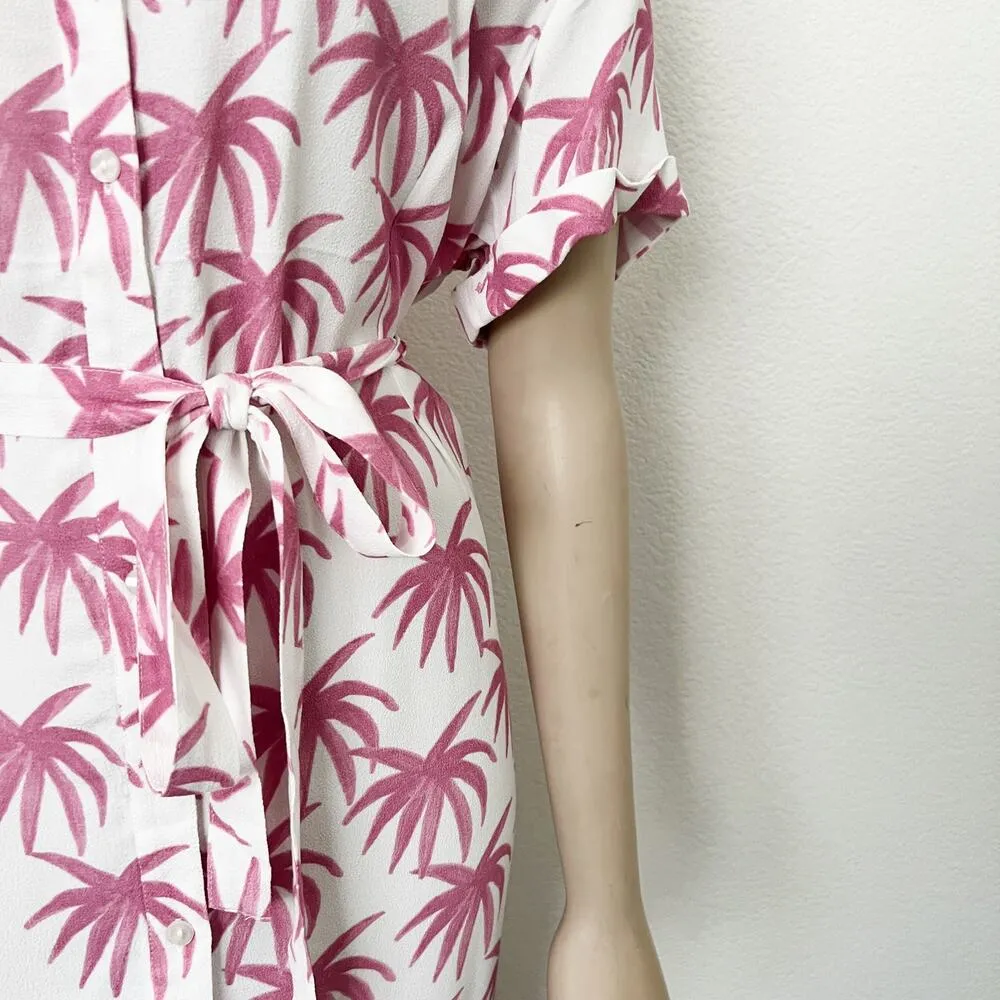 [Anthropologie] x Fabienne Chapot Pink Pretty Palms Boyfriend Cara Dress NWT 12 - Image 8