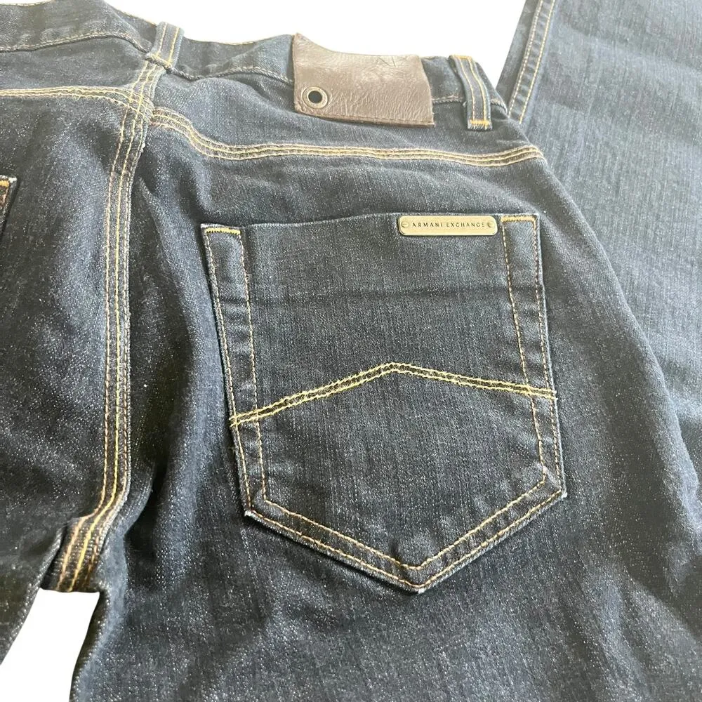 Armani Exchange Mid Rise Dark Wash Blue Denim Skinny Jeans Size 29 Short - Image 6