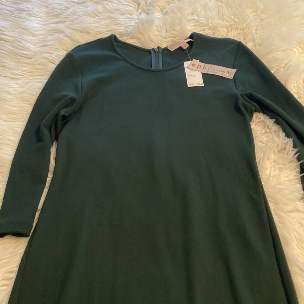 PHILOSOPHY DRESS size L length 38” bust 34” long sleeves color dark green - Image 10