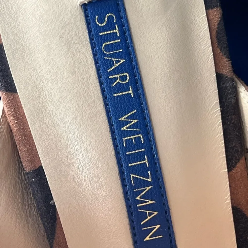 Stuart Weitzman Galene sandals suede leopard block heel size 7M gorpcore - Image 8