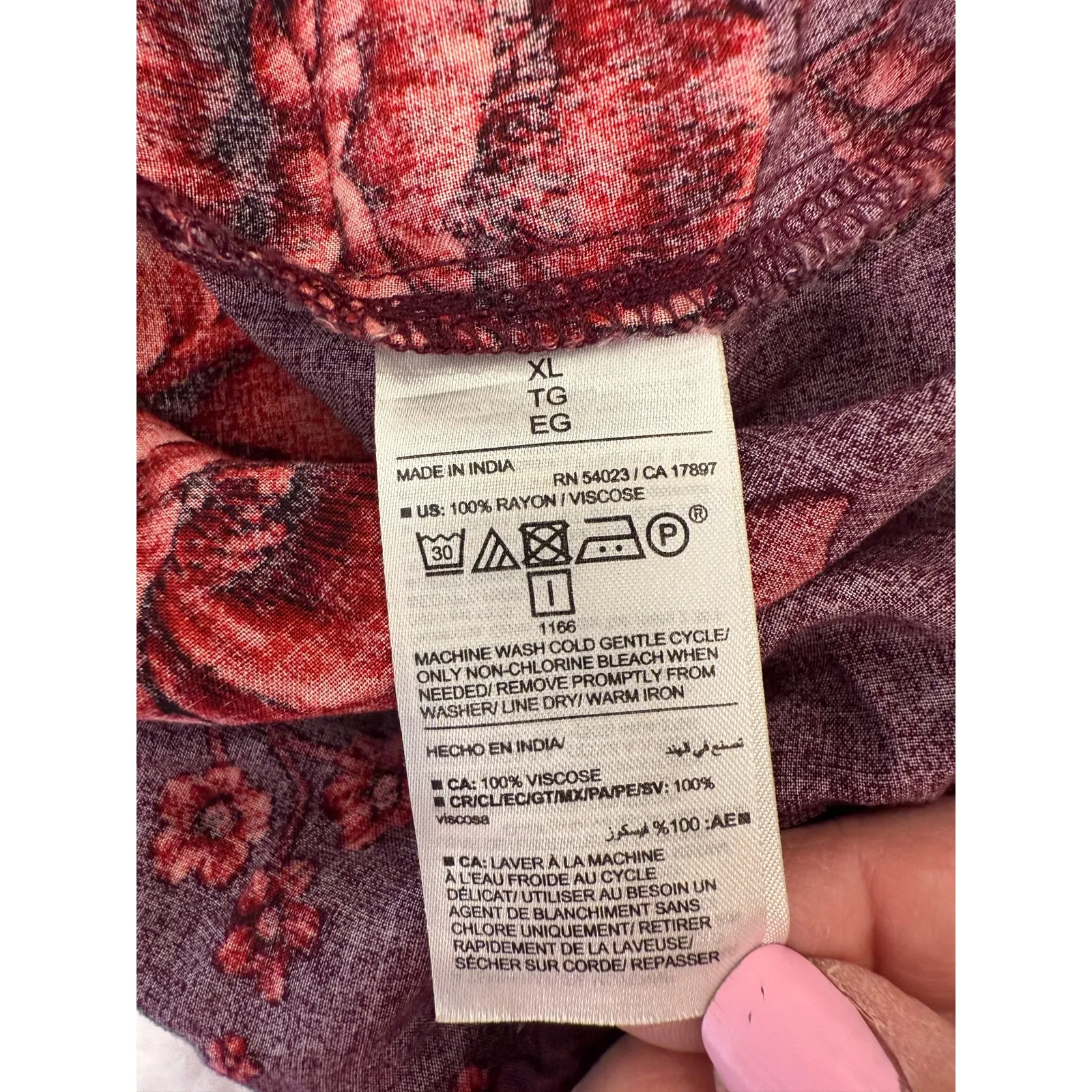 Old Navy Waist-Defined Cami Midi Dress Burgundy Floral print Women's Size XL - Image 7