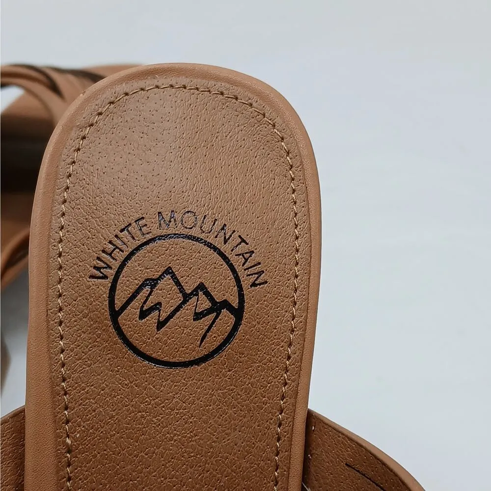 White Mountain Women's Sandals Slides Size 8M Brown Slip On Woven Casual Shoes - Image 10