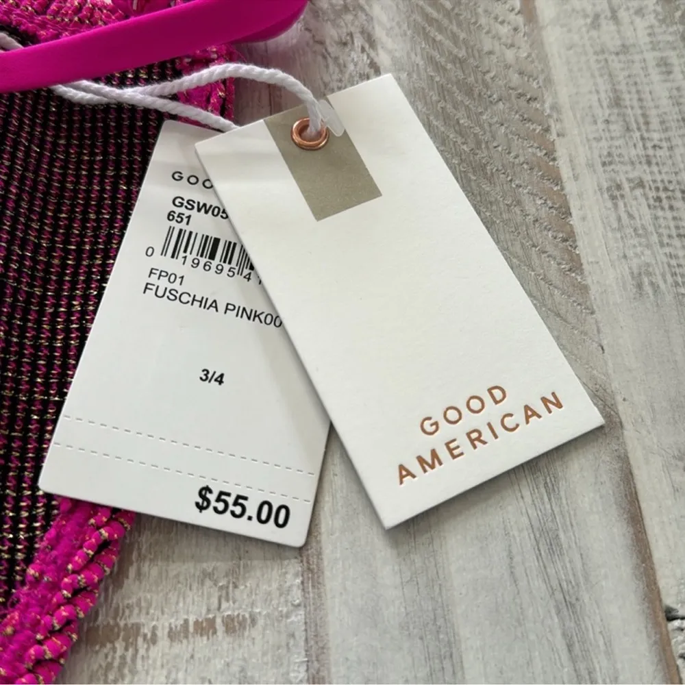 Good American Always Fits Bikini Bottom in Fuchsia Size 3/4 (Large-Extta Large) - Image 14