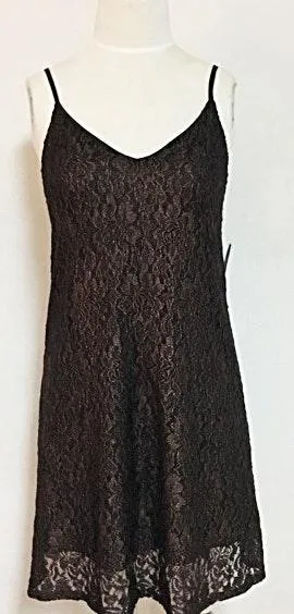 Low Open Back Laced Tie Lacey Dress Black - Image 2
