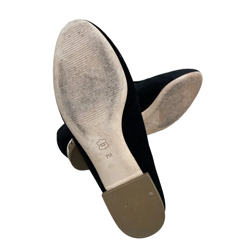Talbots Women's Black Suede Flats with Mirror Heel Size 7M  SKU 1254 - Image 5