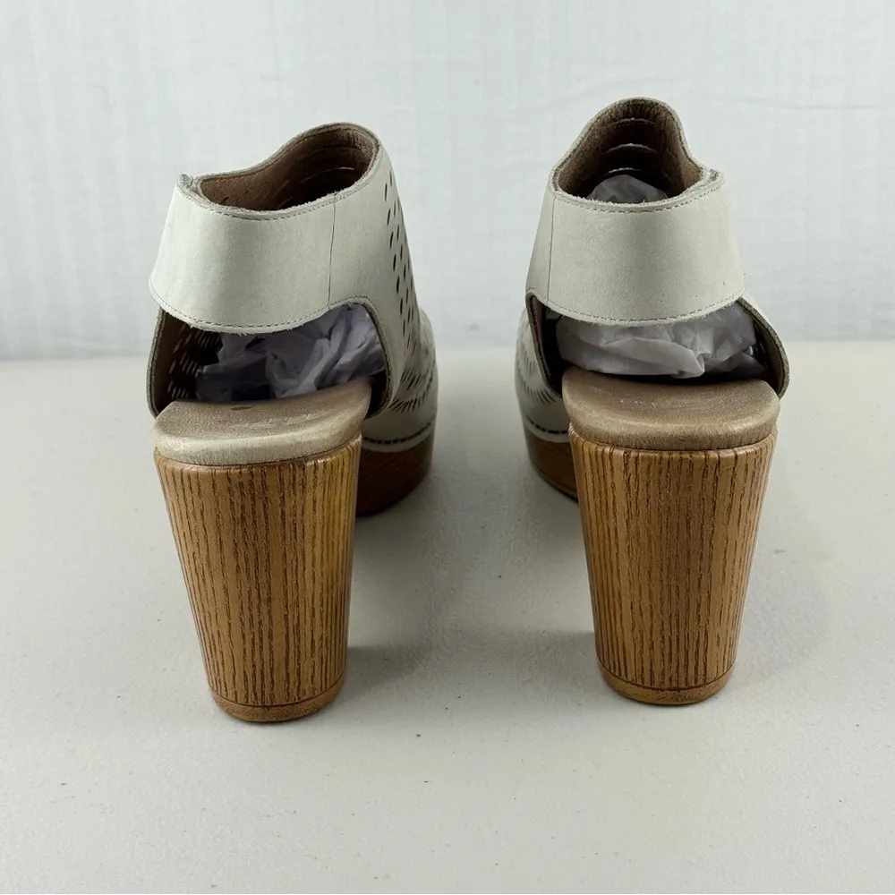 Women's Danae Slingback Block Heel Sandal Oyster Milled Nubuck Leather Size 41 - Image 6