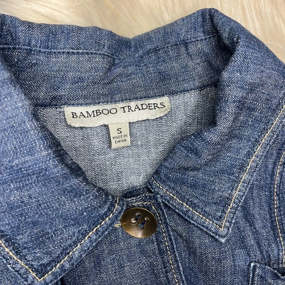 Bamboo Traders denim jacket/blouse sz small Blue - Image 2