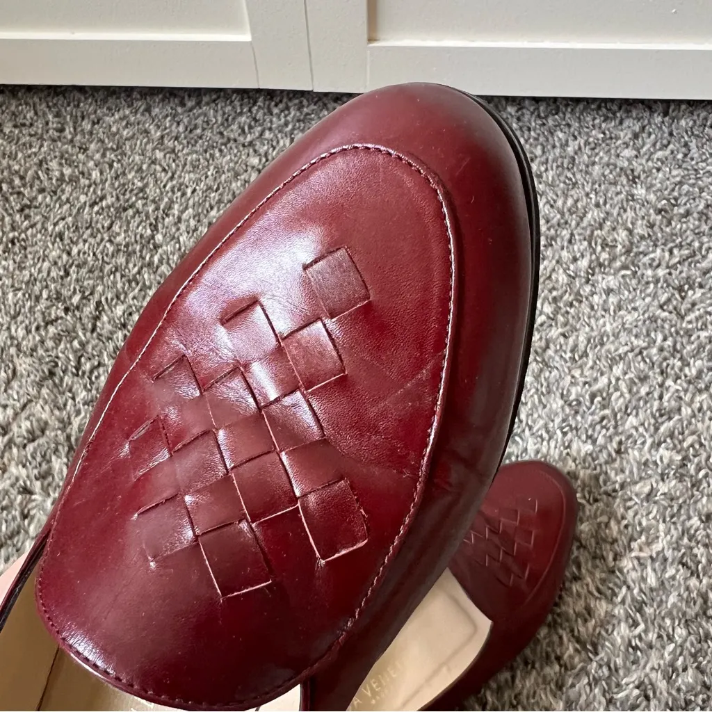 Bottega Veneta Women’s Intrecciato Braided Bordeaux Leather Loafers Size 6.5 - Image 10