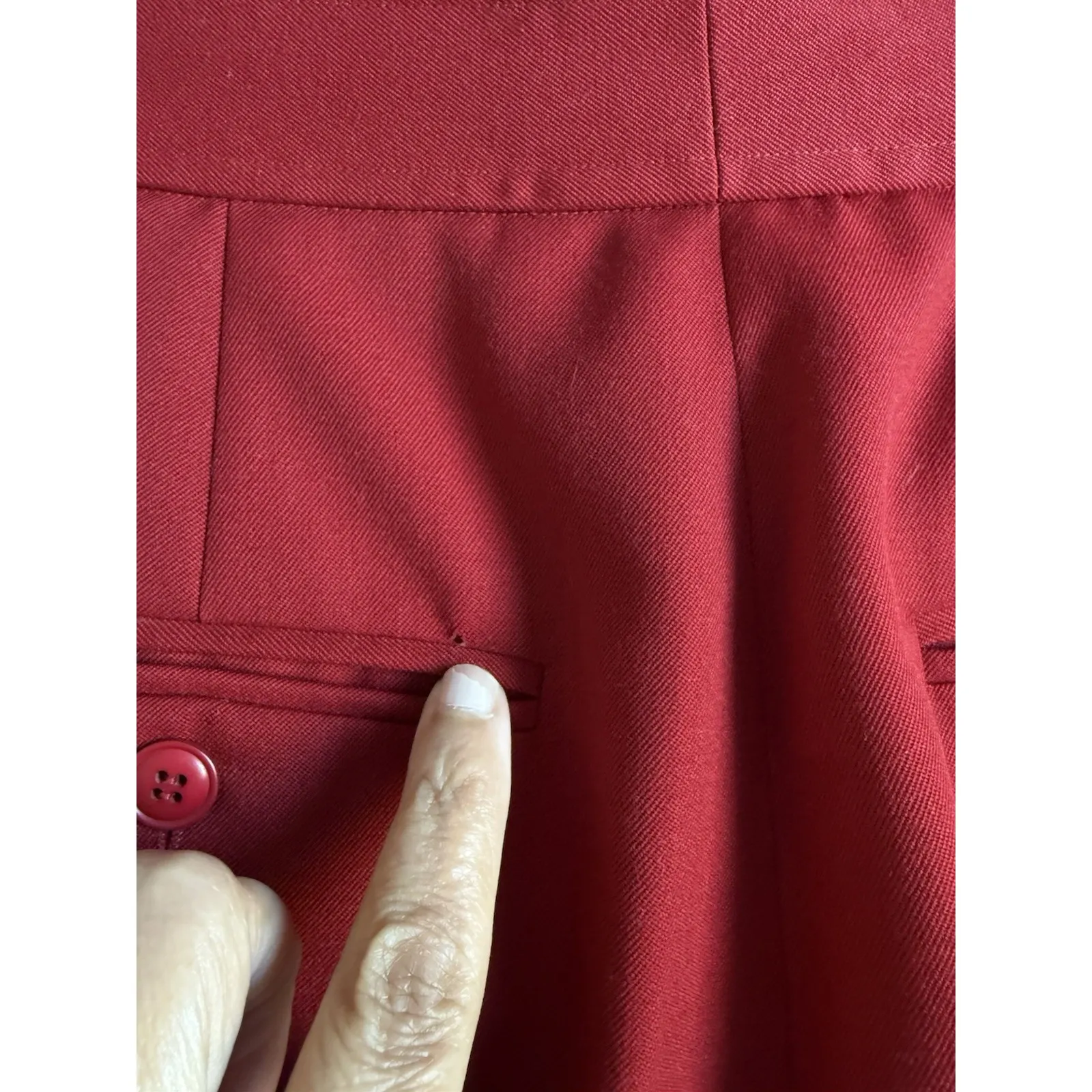 Carlisle Pleated Red Trouser Pant Women 6 Wool Retro Classic Career Office Work - Image 5