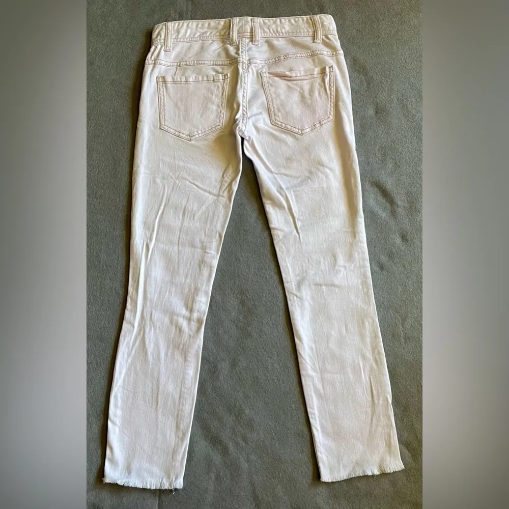 Free People Jeans Women’s 25 x 24.5 White Skinny Low Rise Distressed Cotton - Image 5