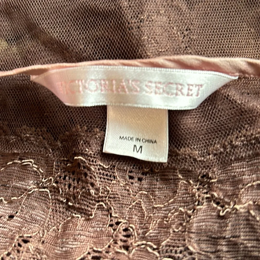 Victoria's Secret Rose Gold Sheer Slip 100% Silk Mesh Lace Size Medium Lingerie - Image 12