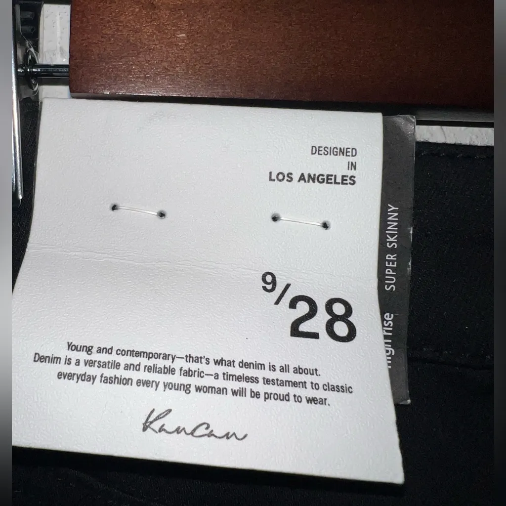 NWT KanCan Black‎ High Rise Skinny Jeans Women’s Size 9/28 Black - Image 5