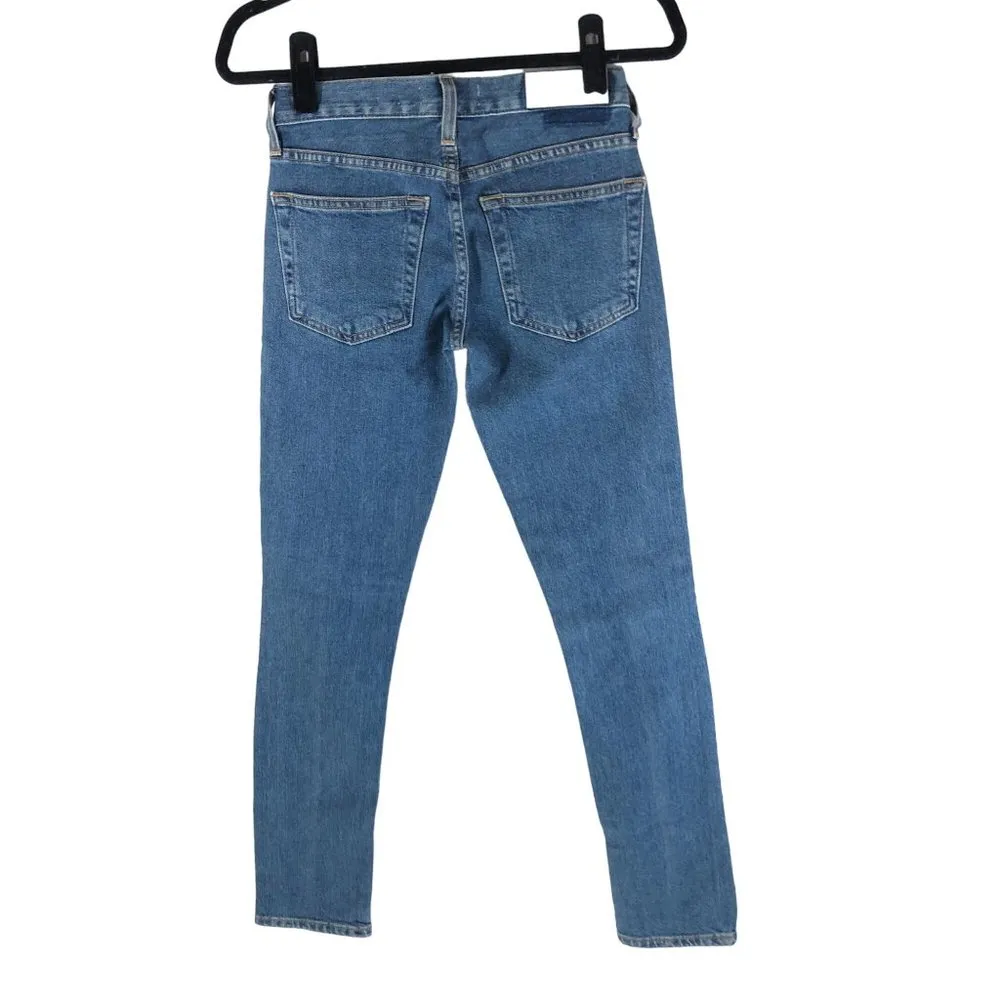 Re/Done Womens Jeans Low Rise Skinny Medium Vain Wash Button Fly 24 - Image 4