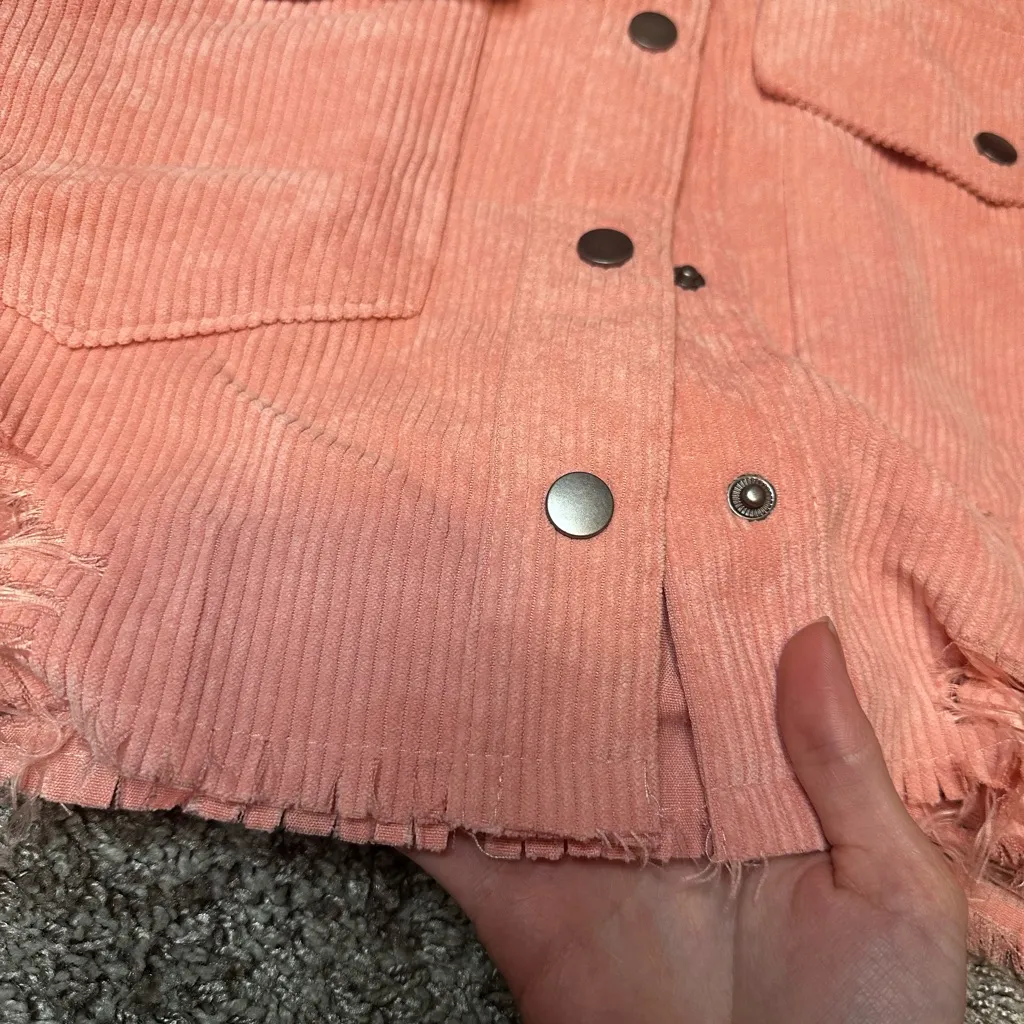 Timing  Pink Corduroy Jean Jacket - Image 3