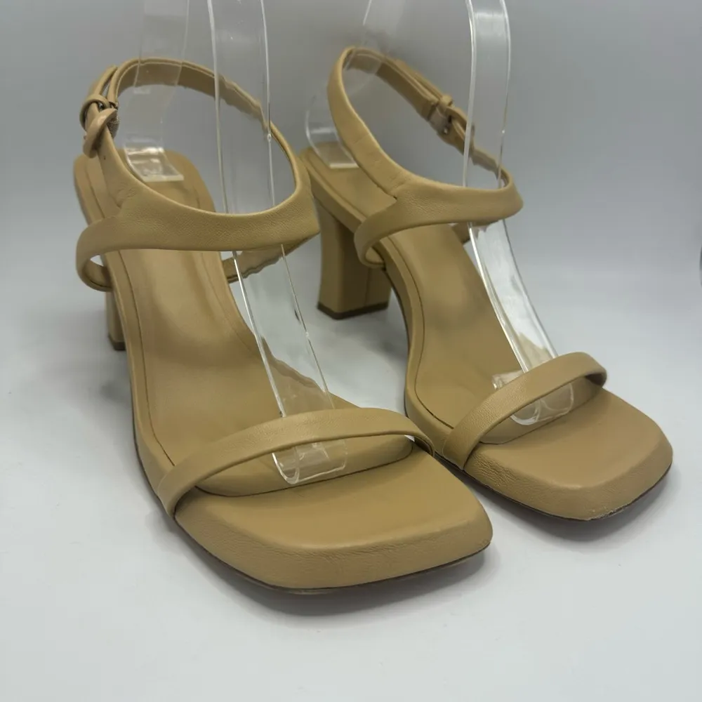 VINCE Luella Ankle Strap Sandals Size 9.5 / EU 40.5 Marble Neutral Cream - Image 4