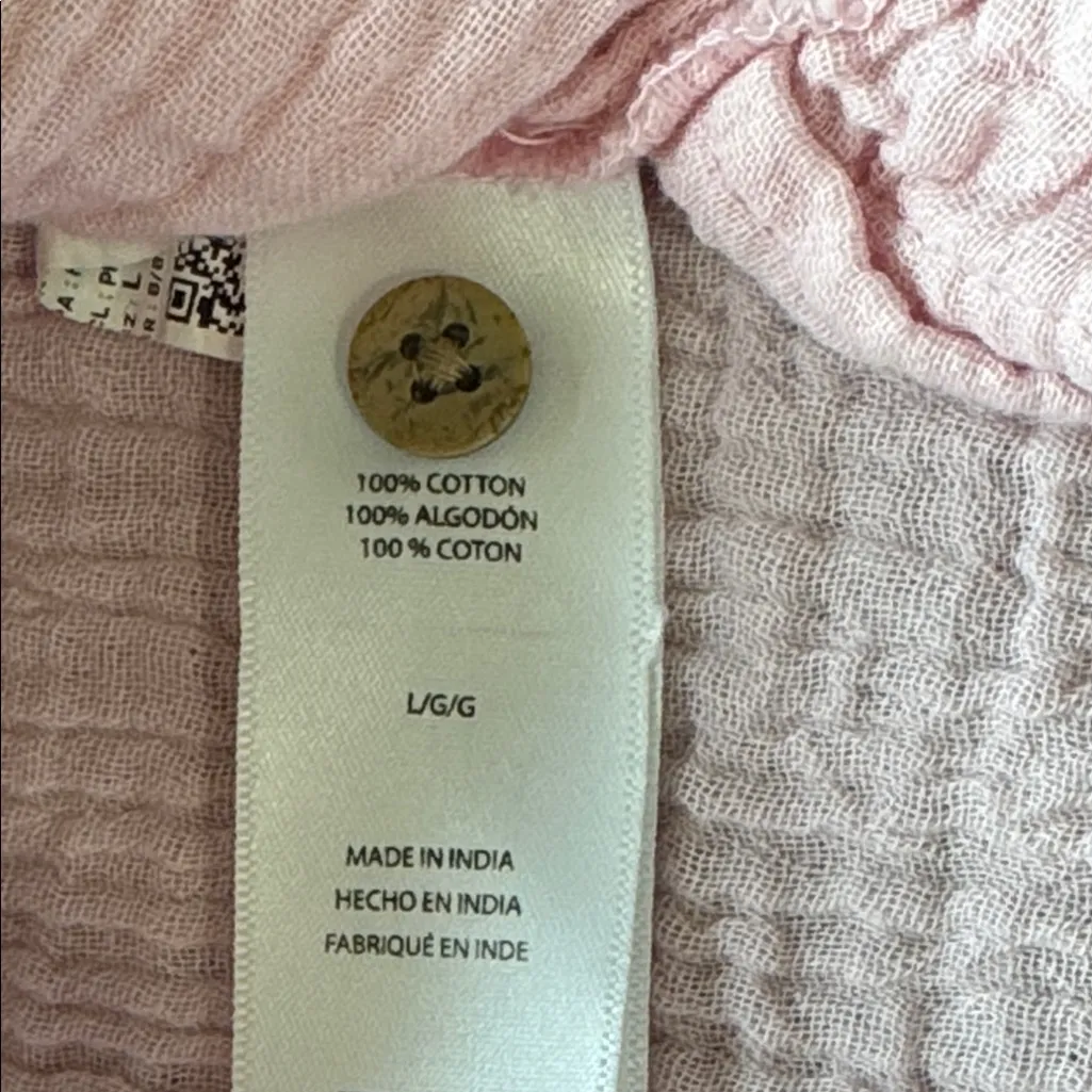 beachlunchlounge Light Pink Gauzy Button-Down Shirt - Image 7