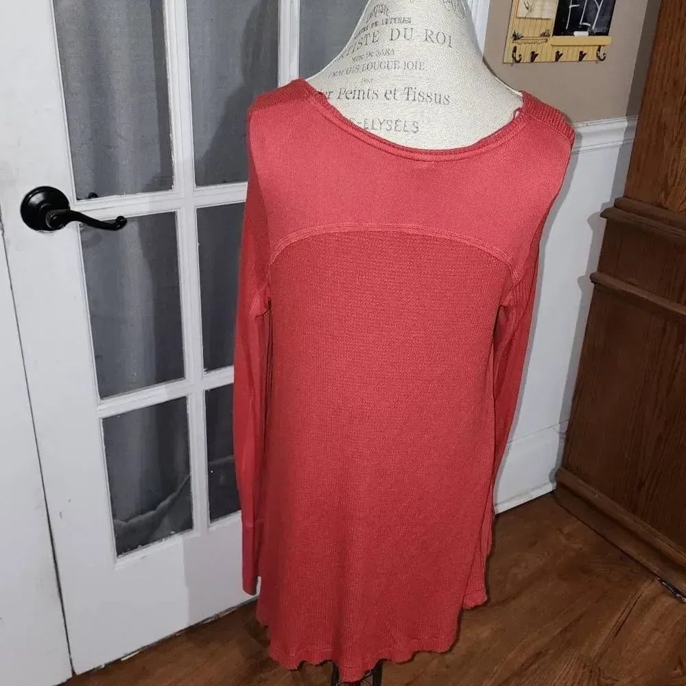 We The‎ Free People Womens Burnt Orange Malibu Thermal Shirt Medium - Image 2