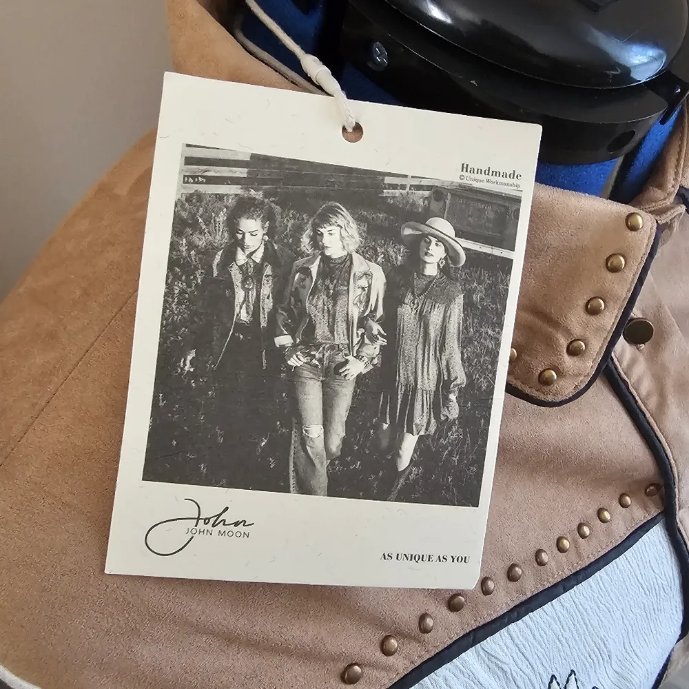 John Moon Embroidered Western Boho Button Down Fringe Tassel Shirt White Size M - Image 2