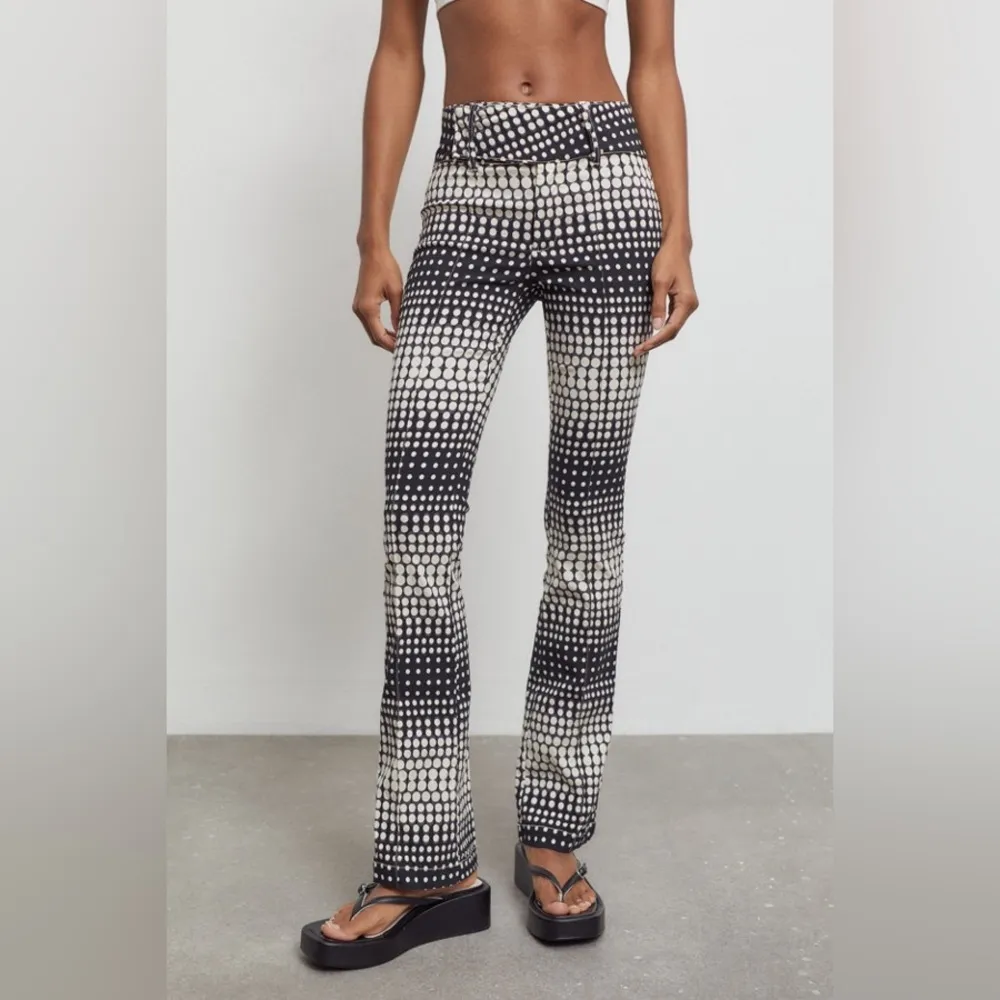 Urban Outfitters Toni Flare Black White Dot High Waist Skinny Pants 10 nwt new - Image 15