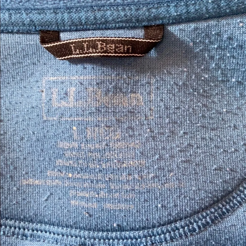LL Bean blue t-zip size large fleece pullover. - Image 4