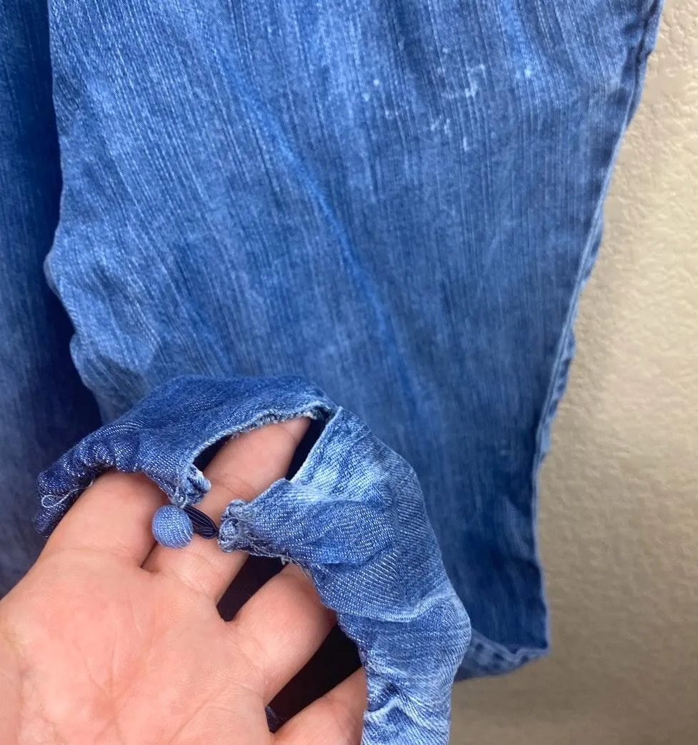 Chambray Romper Blue Size 10 - Image 5