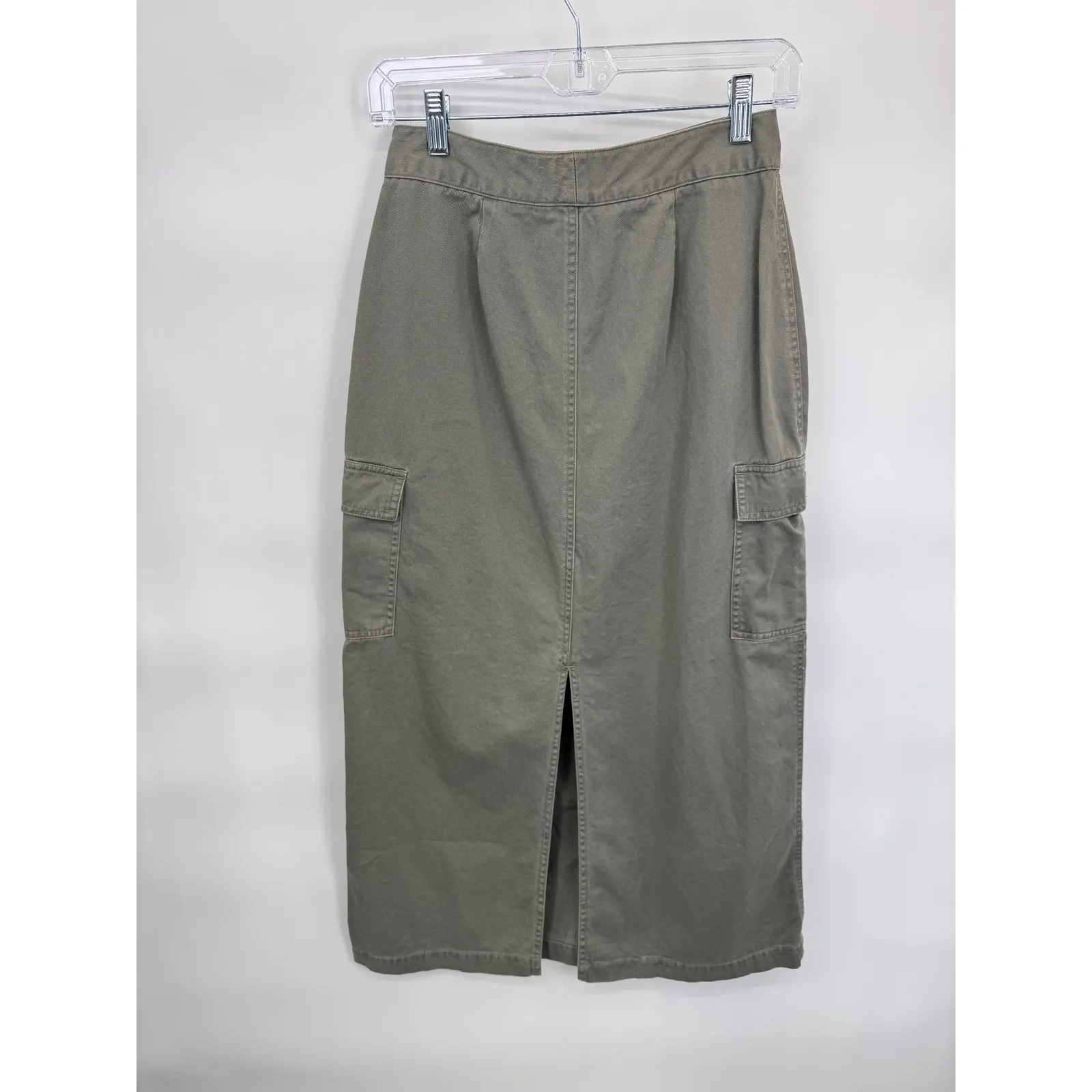 Vintage Y2K Maurices Cargo Skirt Midi Utility Pockets Casual Khaki Green‎ Size 4 - Image 7
