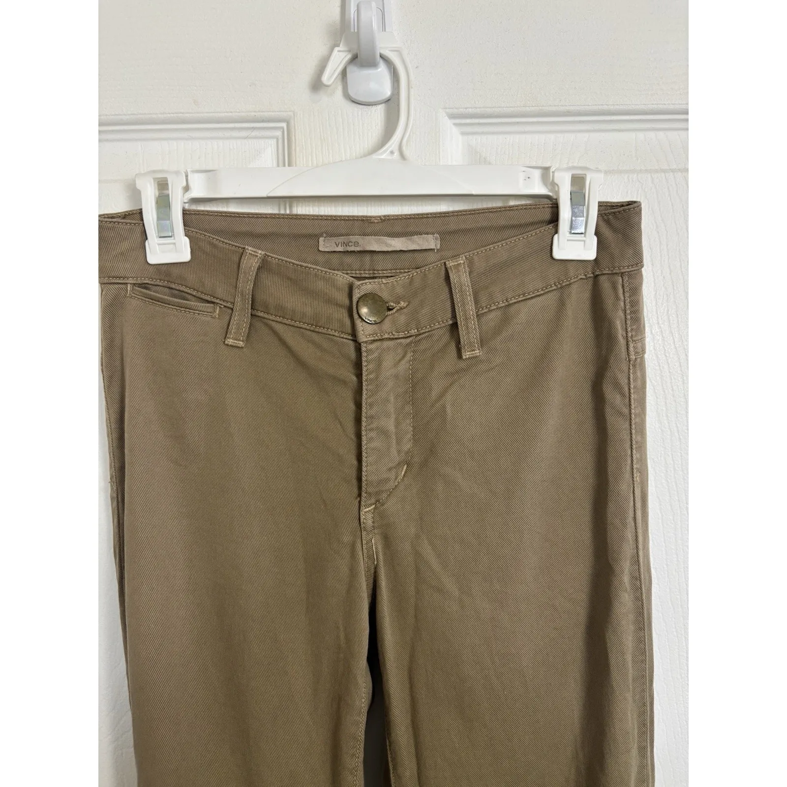 Vince Farrah Flare Pants Size 25 Tall Suntan Lightweight Corduroy Trouser FLAW - Image 3