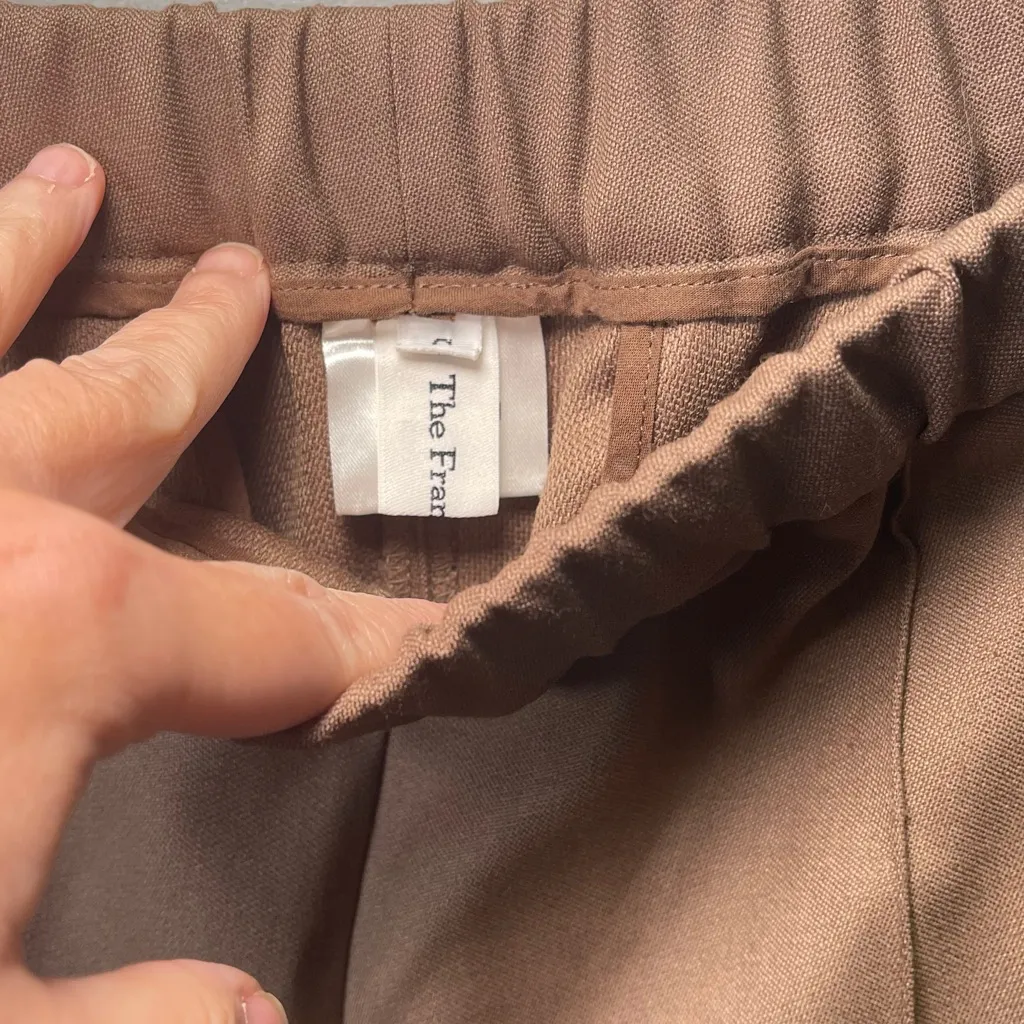 The Frankie Shop Women's Brown Pull On Wool Jogger Pants Office Work Size Small - Image 3