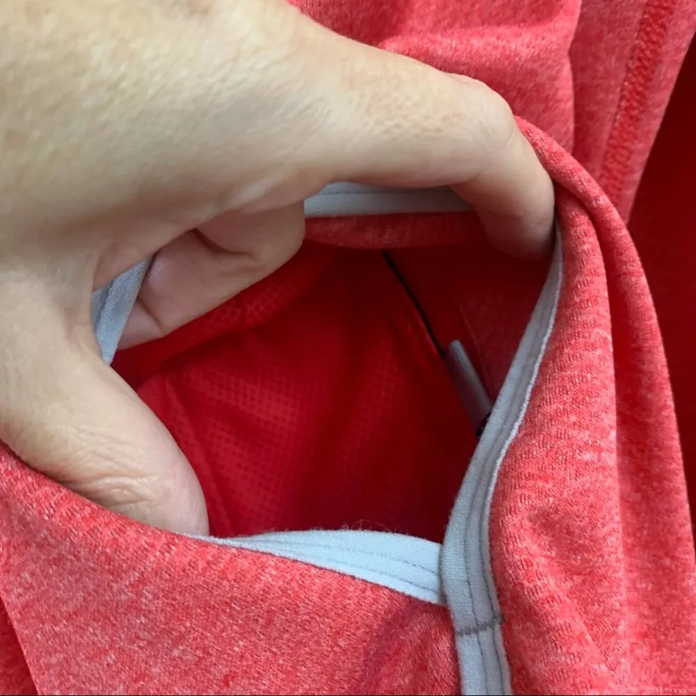 Nike Dri-Fit Red Zip-Up Jacket Gray Trim Detail - Image 5