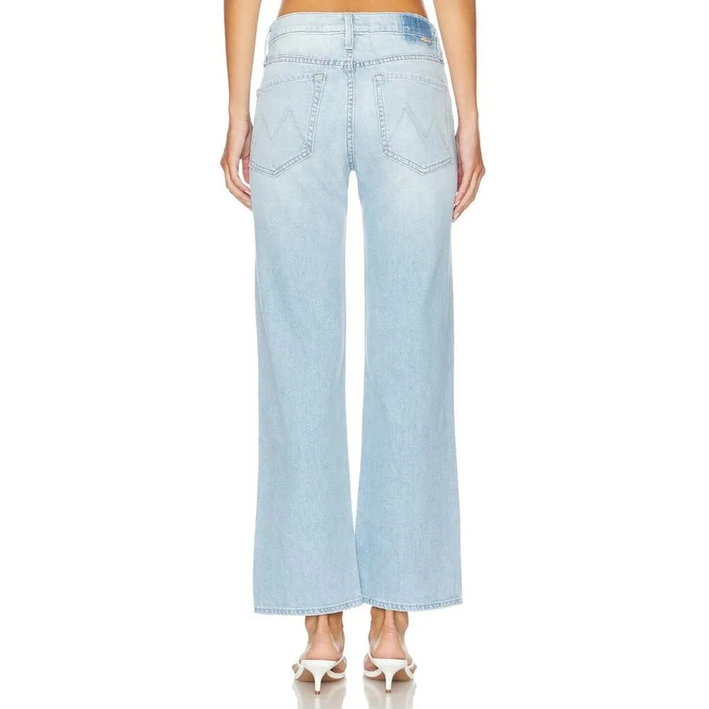 NWT Mother The Mid Rise Rambler Zip Flood in Ripped Off Destroyed Jeans 28 Blue Size 30 - Image 12