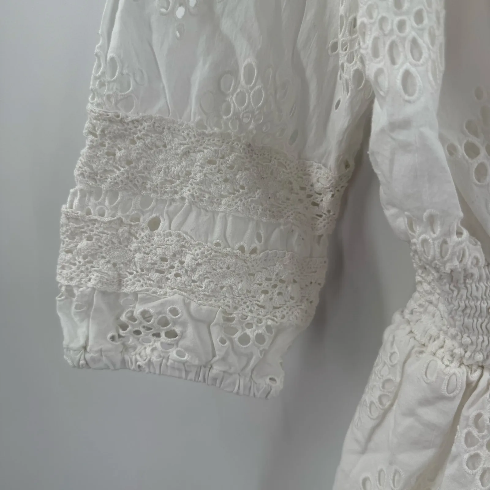 Michael Stars Dress SZ Extra Small New Alessandra Mini Eyelet White Cotton NWOT - Image 7