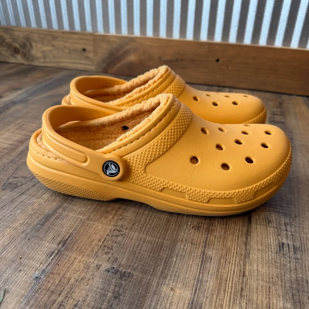 Crocs Classic Lined Clog Orange Sorbet Unisex Lightweight Slip On Errands M7/W9 - Image 3