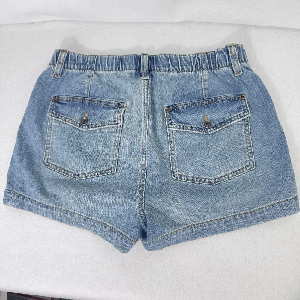 Aerie High Rise Utility Denim Shorts Size Small – Light Wash Jean Shorts Blue - Image 2