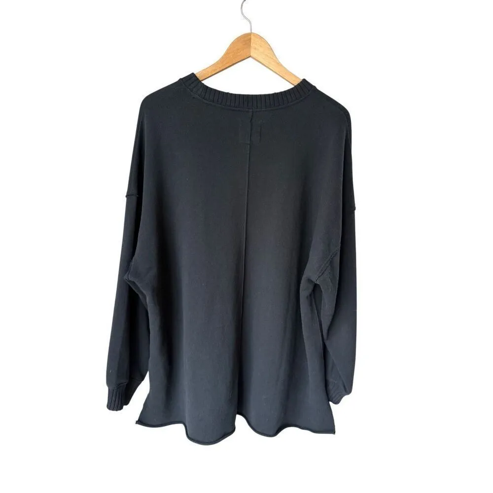 Aerie Down-To-Earth Oversized Pullover Crewneck Sweatshirt In Black - Image 6